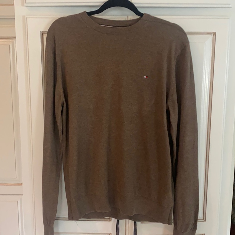 Soft mocha brown hilfiger cashmere / cotton sweater xl